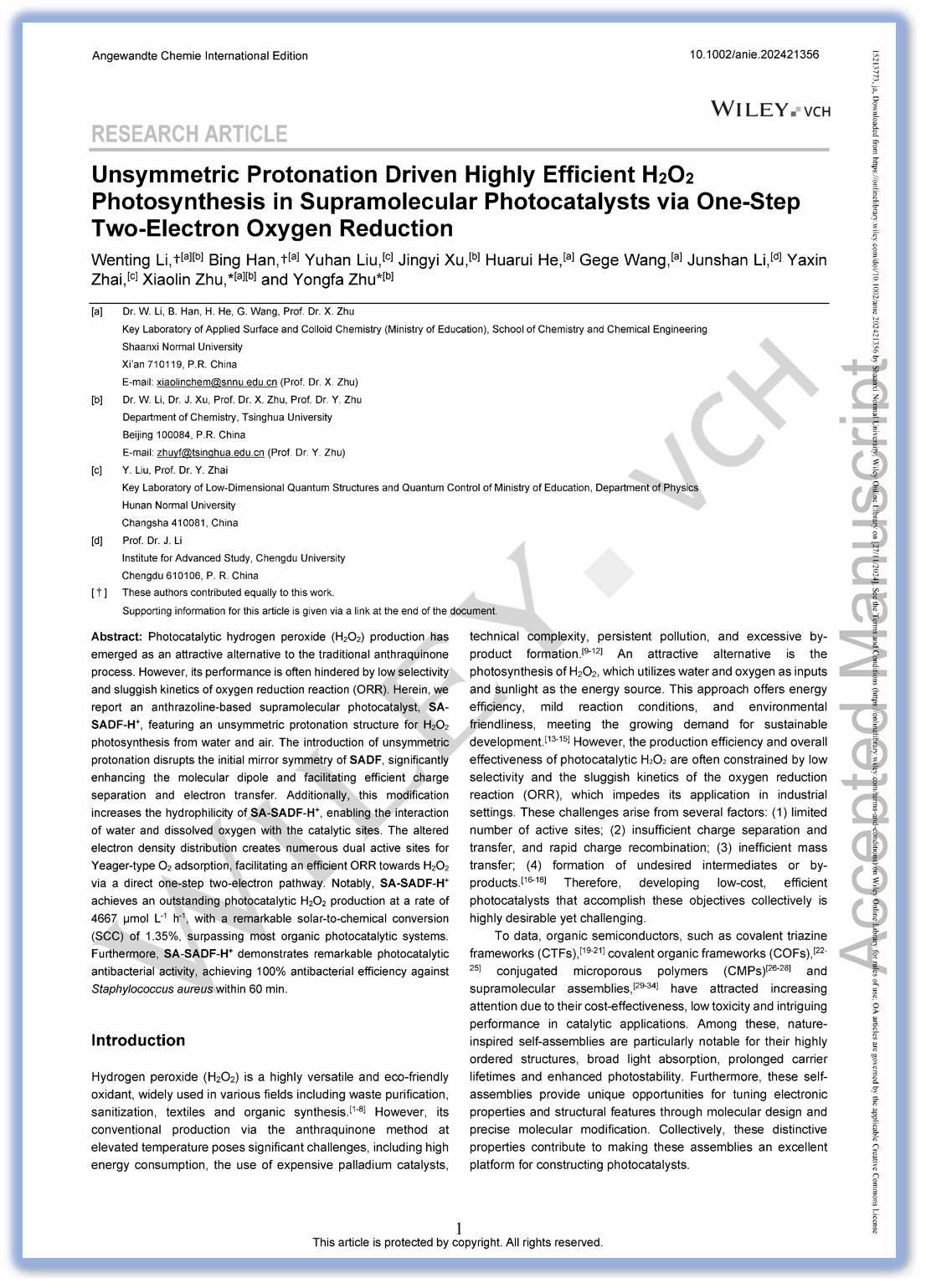 朱晓林副研究员在学术期刊Angew. Chem. Int. Edit.上发表研究成果（2024-11-27）